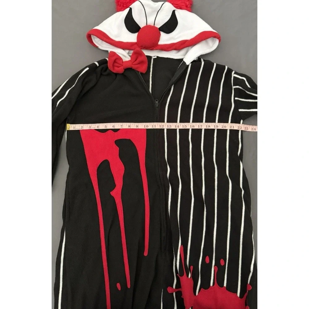 Clown Costume Cosplay Halloween Bodysuit Adult Size Small Black Red White